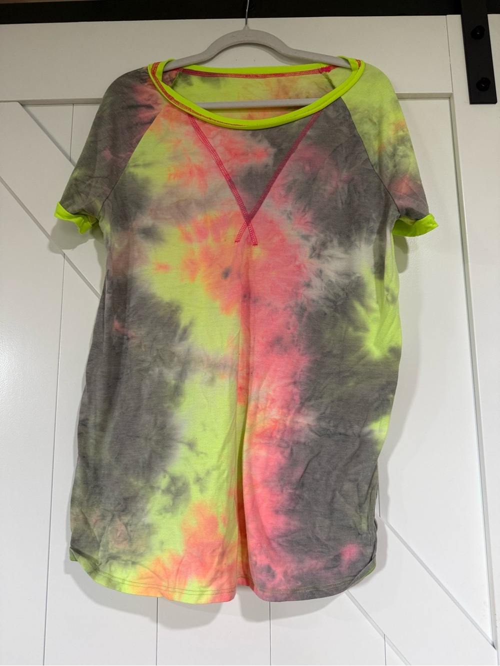 Neon Tie-Dye Short Sleeve Women’s Top